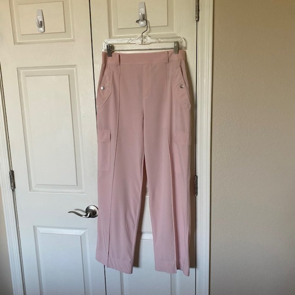 Athleta Vienna Cargo Pants Pink Women's Size 8 Pull-On Pockets Stretch